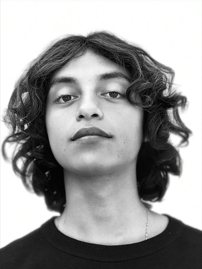 Boy gray portrait image